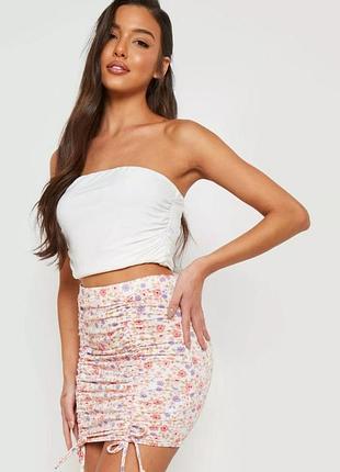 Юбка мини с цветочным принтом от boohoo