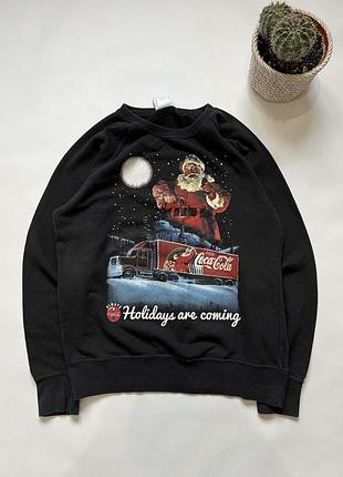 Вінтажний чоловічий світшот кока кола санта coca cola