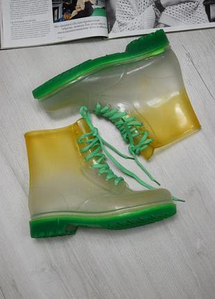 Резиновые ботинки сапоги резинки сапожки резовые резовики яркие прозрачные