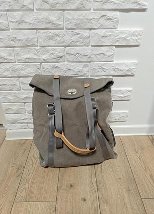 Qwstion сумка рюкзак сіра варена брезентова чоловіча