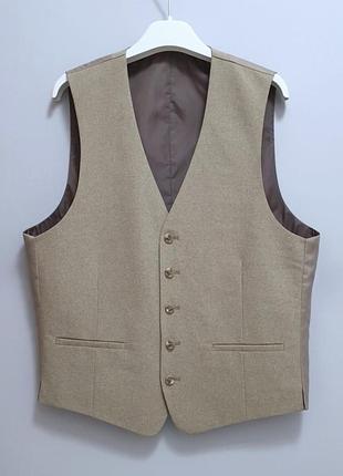 C&amp;a жилет - s+ (48) - бежевый - slim fit - 27000 - классическая жилетка мужская костюмная - же48 👉 подойдет на обхват груди ~ 93-100 см