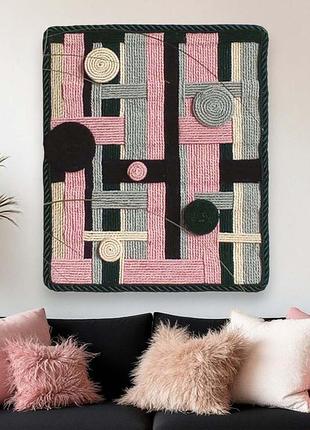 Абстрактная картина из канатов | современный декор в тренде