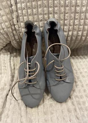 Туфлі на шнурках балетки натуральна шкіра італія