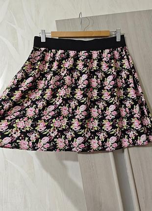 Юбка женская 48 размер, вискоза, летняя юбка на резинке