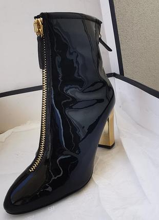 Ботильоны лаковые на меху, итальялия miuseppe zanotti, 36-36,5