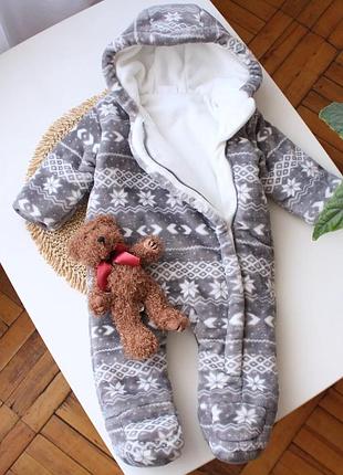 Плюшевий демісезонний комбінезон f&f 0-3 міс