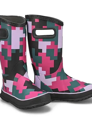 Резиновые детские сапожки на девочку со стелькой 17.5 см bogs