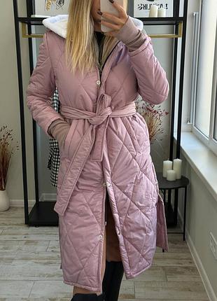 Пальто женское с поясом на зиму