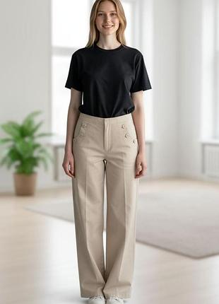 Прямые брюки-джинсы светло- бежевые debenhams