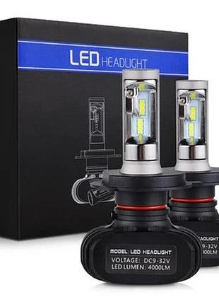 S1 лампа светодиодная цоколь h4 (к-кт 2 шт) 12/24v. 50w. 4000lm авиац. алюмин.