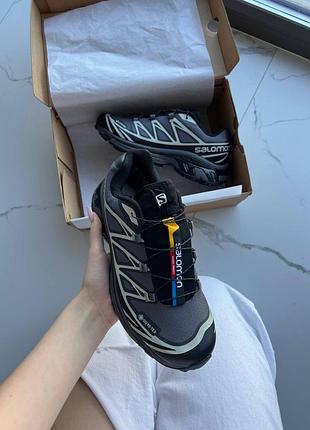 Salomon xt-6 grey soft ground black gore-tex 6