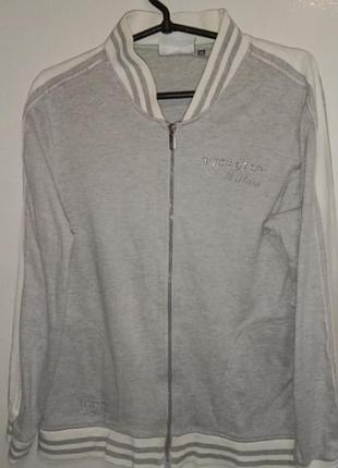 Cіра спортивна кофта із бавовни