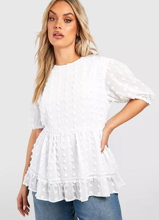 Біла блуза блузка boohoo uk 18 великого розміру 54