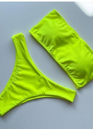 Купальник бандо лимонний