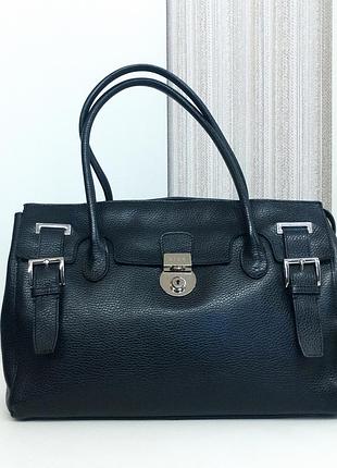 Сумка тоут кожаная, ri2k, натуральная зернистая кожа.