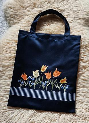 Сумка шопер текстиль сумка с вышивкой эко сумка