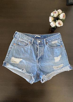 Шорты джинсовые с высокой посадкой