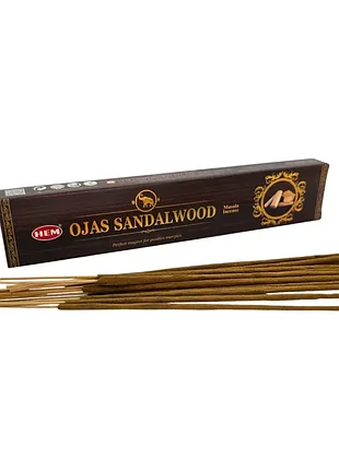 Пахощі ojas sandalwood (сандал) (hem) (15 г) (дивіться опис) ароматичні палички
