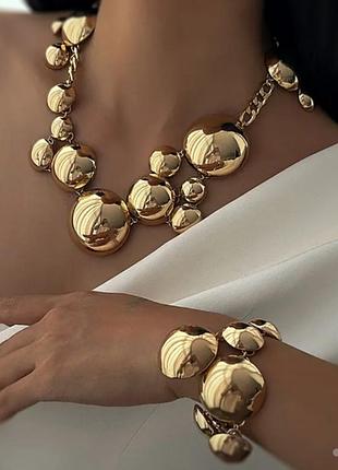 Модный стильный набор из 2 предметов ожерелье и браслет женские