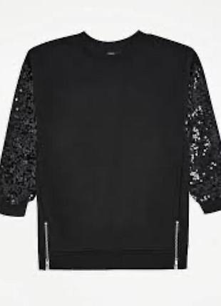 Свитшот рукава в паетках