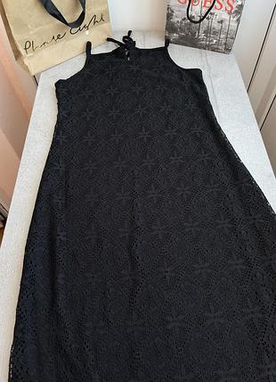 Сукня міді чорна мереживо