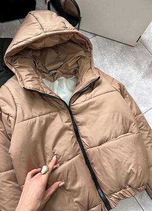 Теплая куртка дутик демисезон плащевка люкс качество 🖤 new collection