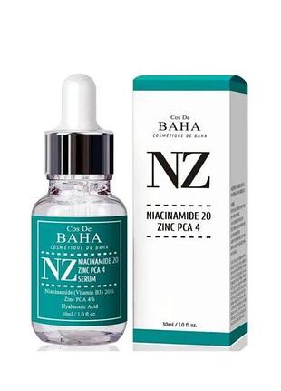Сыворотка для лица с ниацинамидом и цинком cos de baha niacinamide 20% + zinc 4% serum nz 30ml