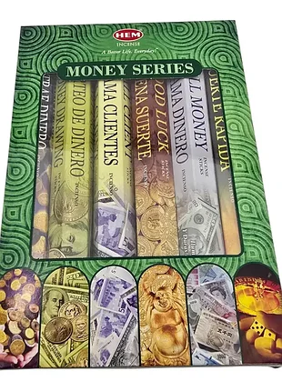 Подарочный набор благовоний money series (денежная серия) (hem) аромапалочки