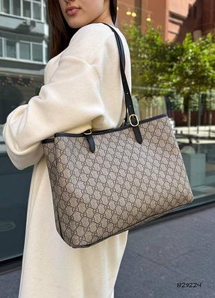 Шопер шкіра канва на тонких ручках gucci