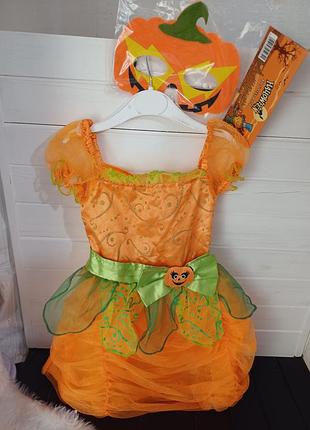Карнавальное маскарадное платье платье платье наряд костюм тыква 2-3 года