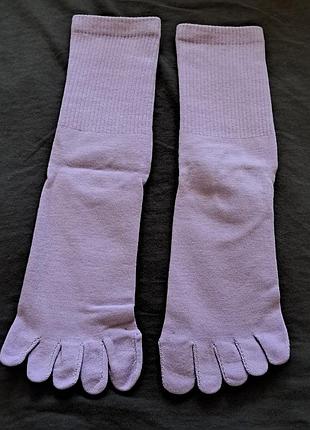 Высокие однотонные носки с отдельными пальцами 36-42 размер