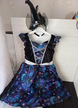 Карнавальне маскарадне плаття сукня наряд костюм відьма відьмочка 5-6 років хеллоуїн хеллоуин хеловін