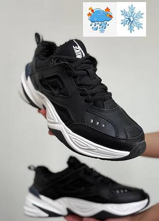 Зимние кроссовки мужские nike jordans m2k черные кожаные на меху, размер 40-45, новые, кожа мех, демисезонные осень зима весна, утепленные, ma9028