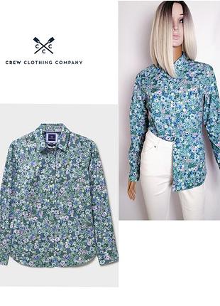 Женская хлопковая рубашка от бренда crew clothing с цветочным принтом