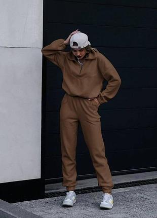 Теплый флисовый спортивный костюм на флисе