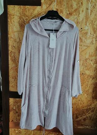 Блуза накидка куртка літній кардиган тонка бавовна 100% котон на замочці з капюшоном