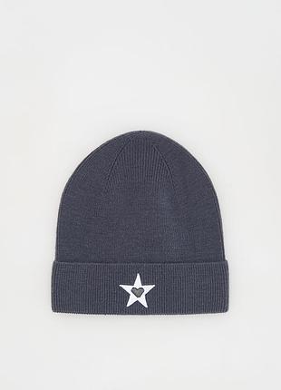 Детская демисезонная шапка-бини для девочки reserved черная (25091108a)