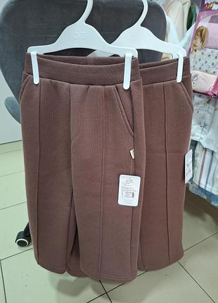 Новые теплые флисовые палаццо для девочки, 116 размер тм lotex