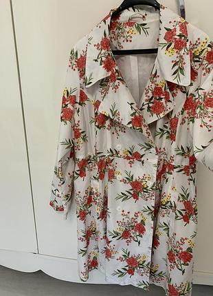 Як новий плащ тренч брендовий білий великого розміру