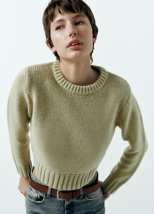 Sale🔥 укороченный свечер джемпер zara с шерстью s-m