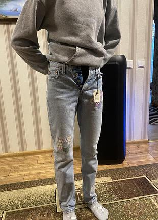 Стильні джинси з малюнком квіти