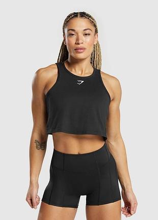 Gymshark crop tank  женская спортивная укороченная кроп-майка