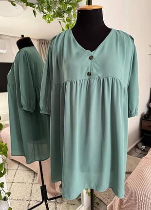 Туника трапеция, с рукавом 3/4, без подкладки