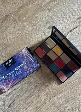 Палетка, палітра тіней nyx in your element fire