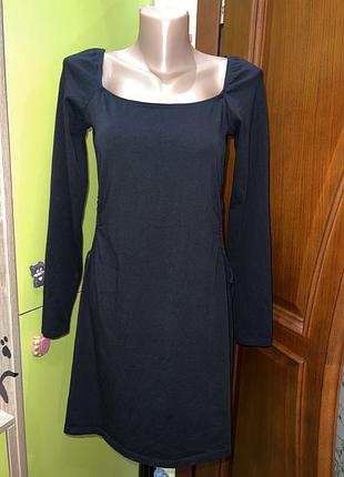 Міні чорна сукня hollister з розрізами збоку м