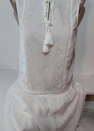 Платье белое вышитое esprit размер l