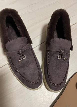 Лофери мокасини з хутром loro piana