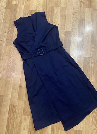 Сукня шикарна щільна міді на запах з поясом warehouse