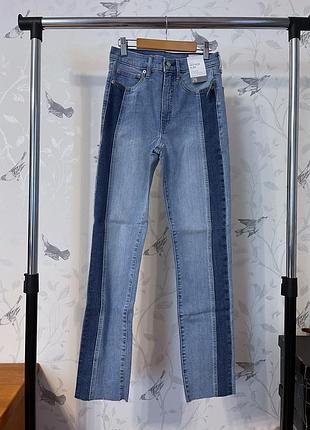 Джинсы gap с контрастными вставками. высокая посадка. оригинал