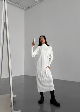 Вязанное теплое платье шерсть кашемир